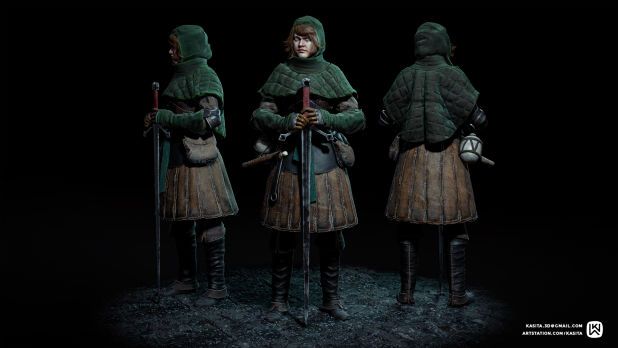 【实时渲染】2D概念设计转3D女英雄游戏角色制作解析(上)