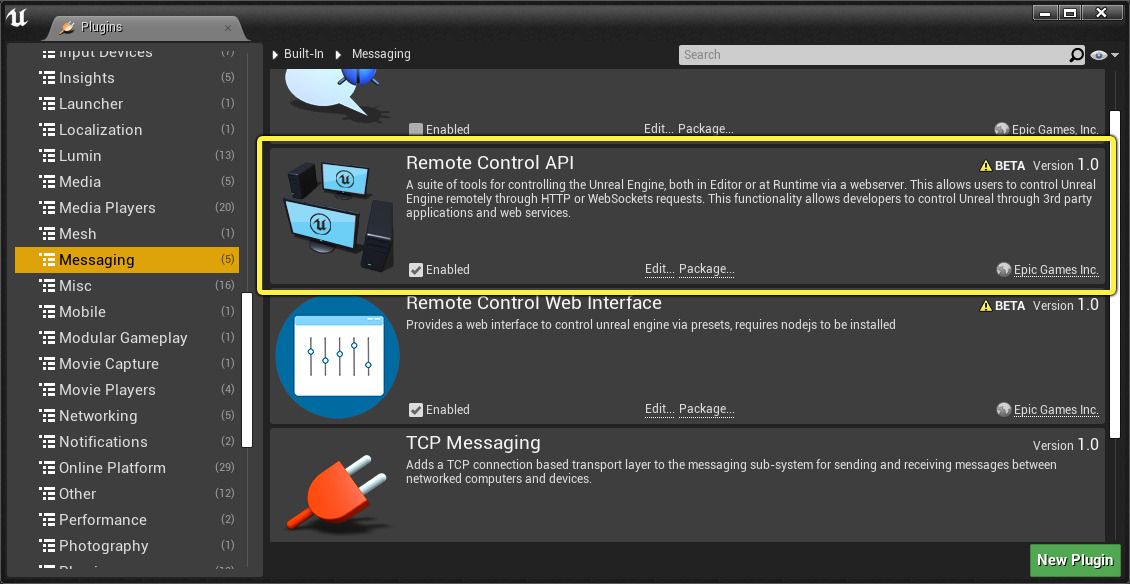 UE4插件Remote Contro lWeb Interface使用教程