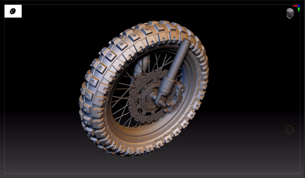 How to Make High-precision Models For Motorcycle Tire Patterns And Wheels  in 3ds Max and Zbrush(2)