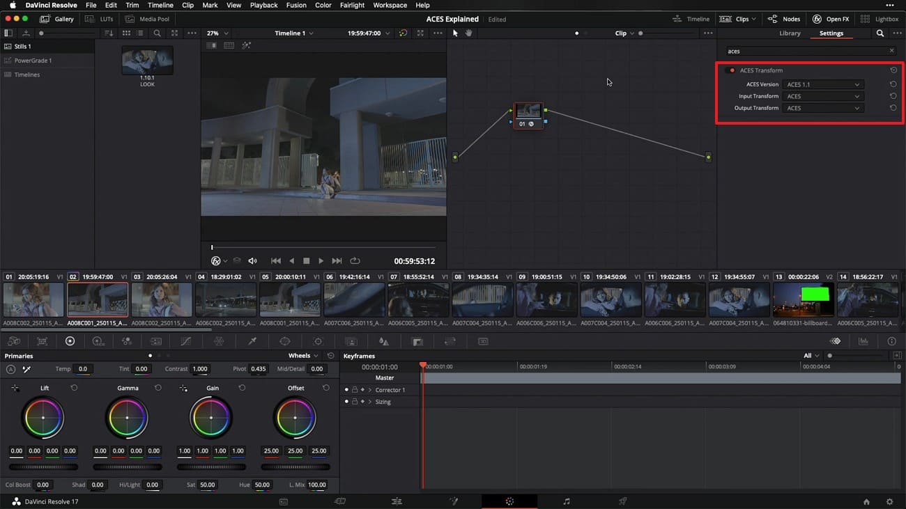 set aces version and transform