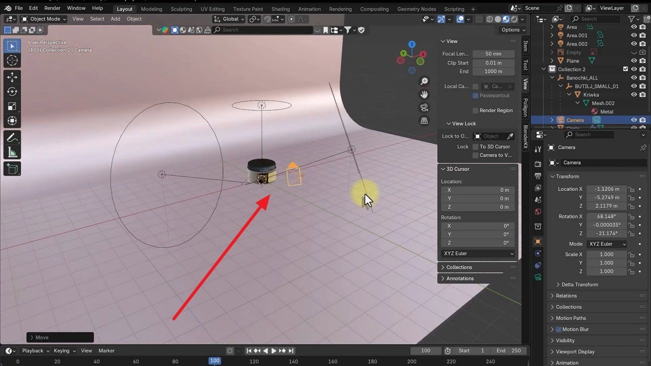 move blender camera with controls