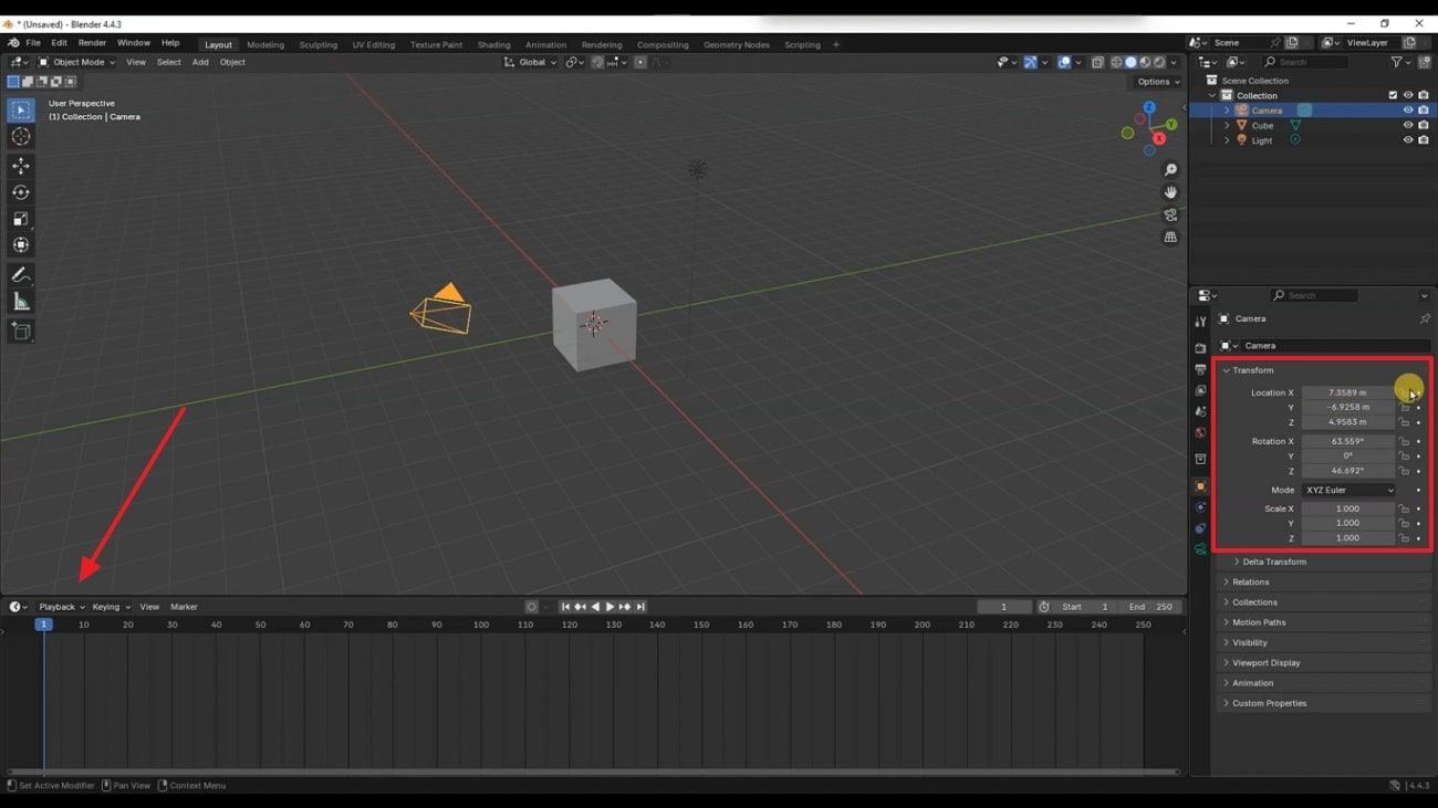 access blender project timeline