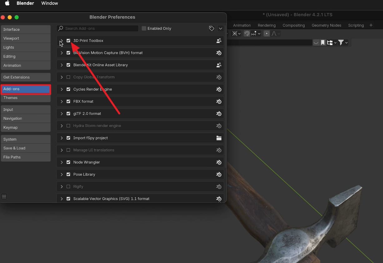 untick the add ons blender