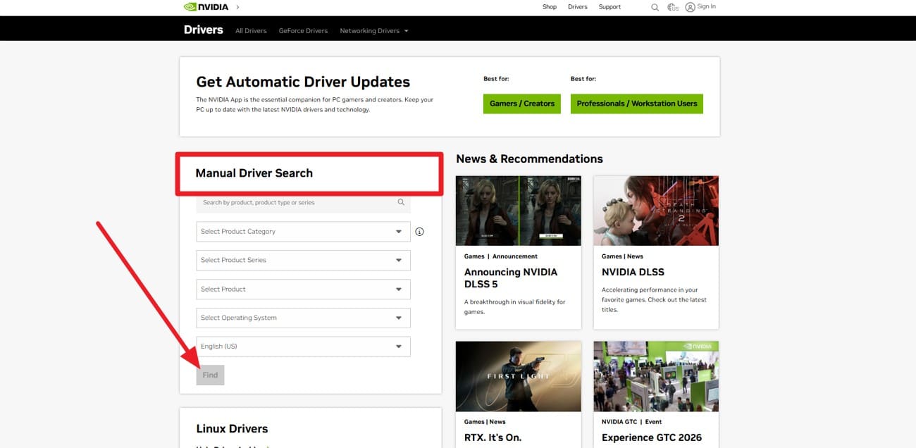 find the driver to render