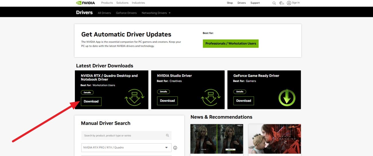 choose to download the driver