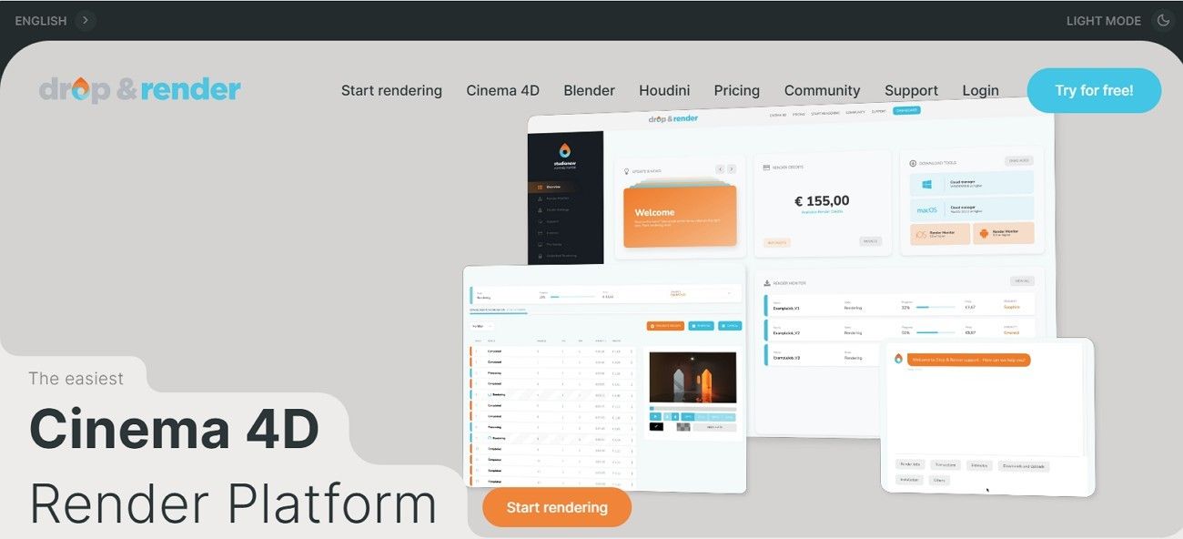 drop render cinema 4d render farm