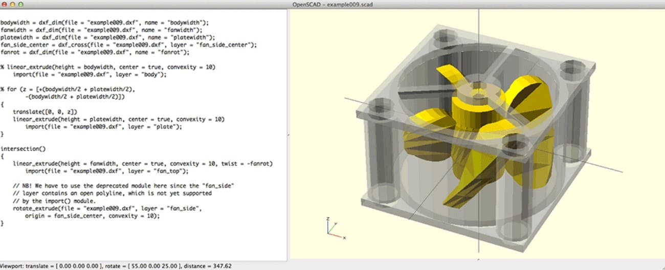 openscad free 3d cad program