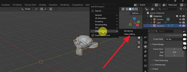 access video editing option