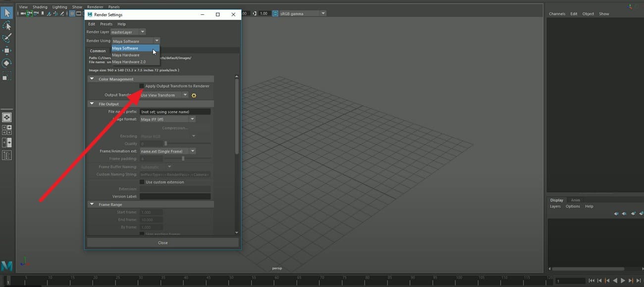arnold render maya settings