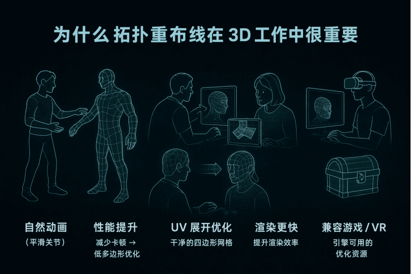为什么重拓扑在 3D 工作中很重要？