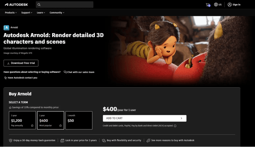 9. Arnold：热门3D渲染引擎