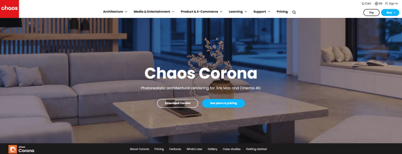 7. Corona：适合住宅设计和新手用户