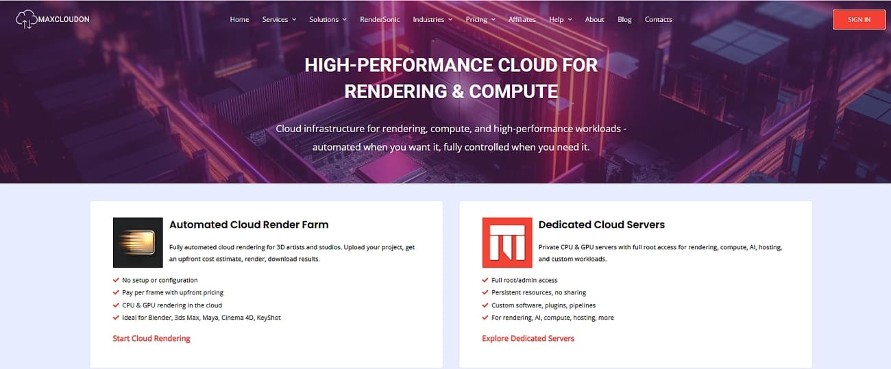maxcloudon maya render farm