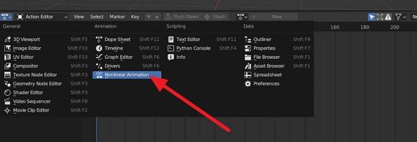 pick blender nonlinear animation option