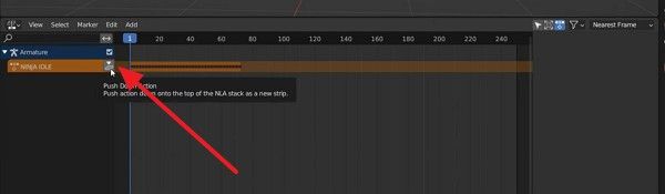 set down action in blender