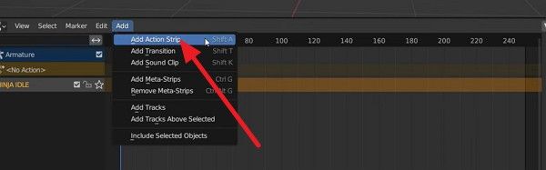 add action strip in blender