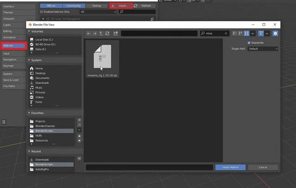 use mixamo add on in blender