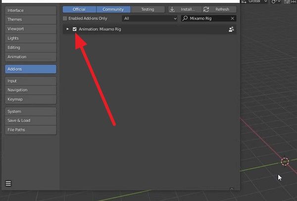 active mixamo add on in blender