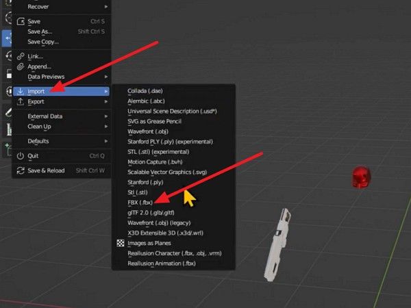 press import fbx files in blender