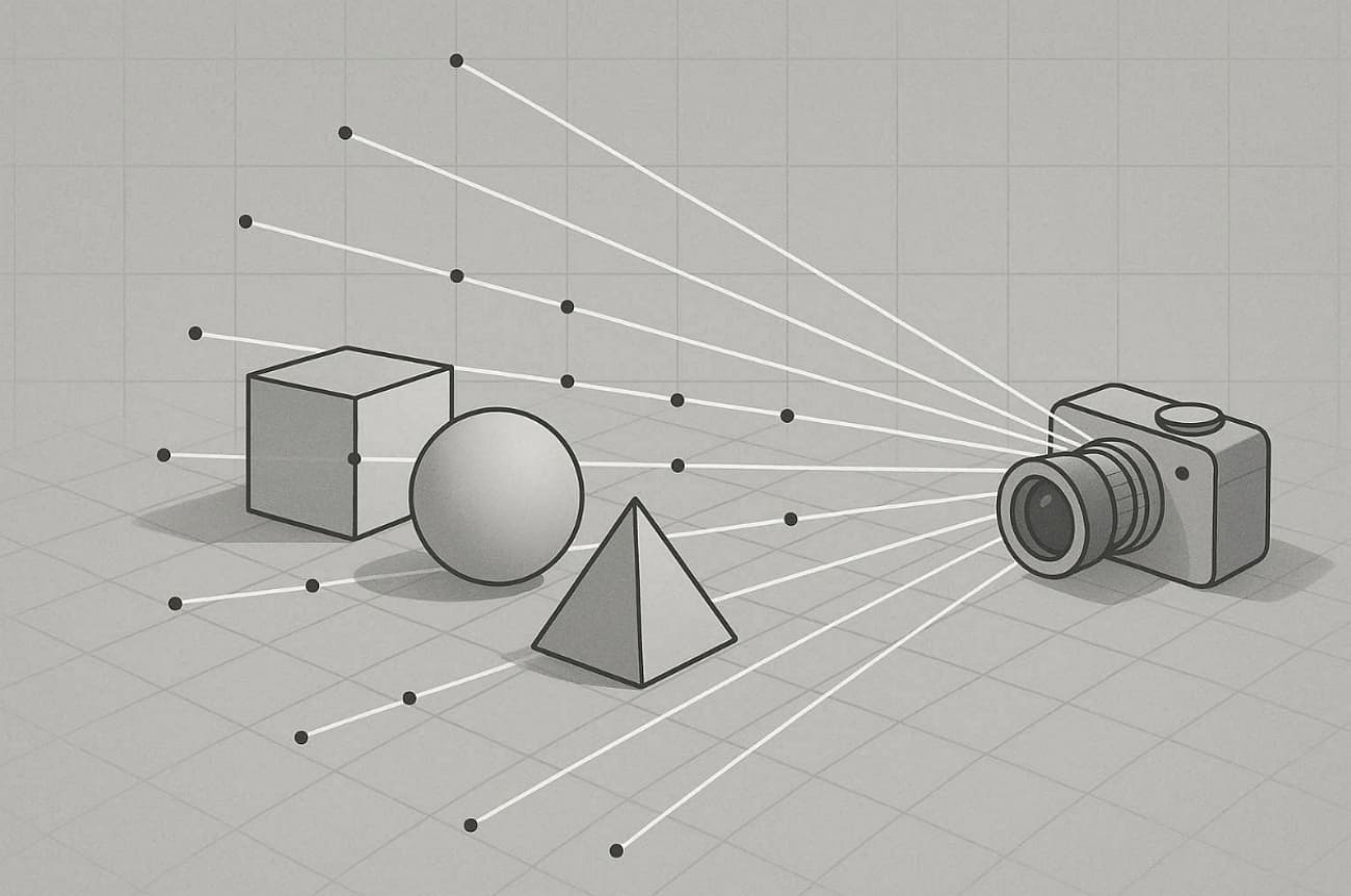 camera shooting rays