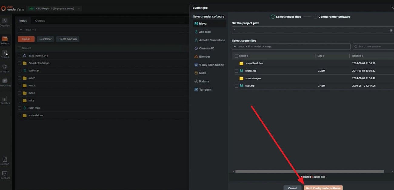 import file and press next button