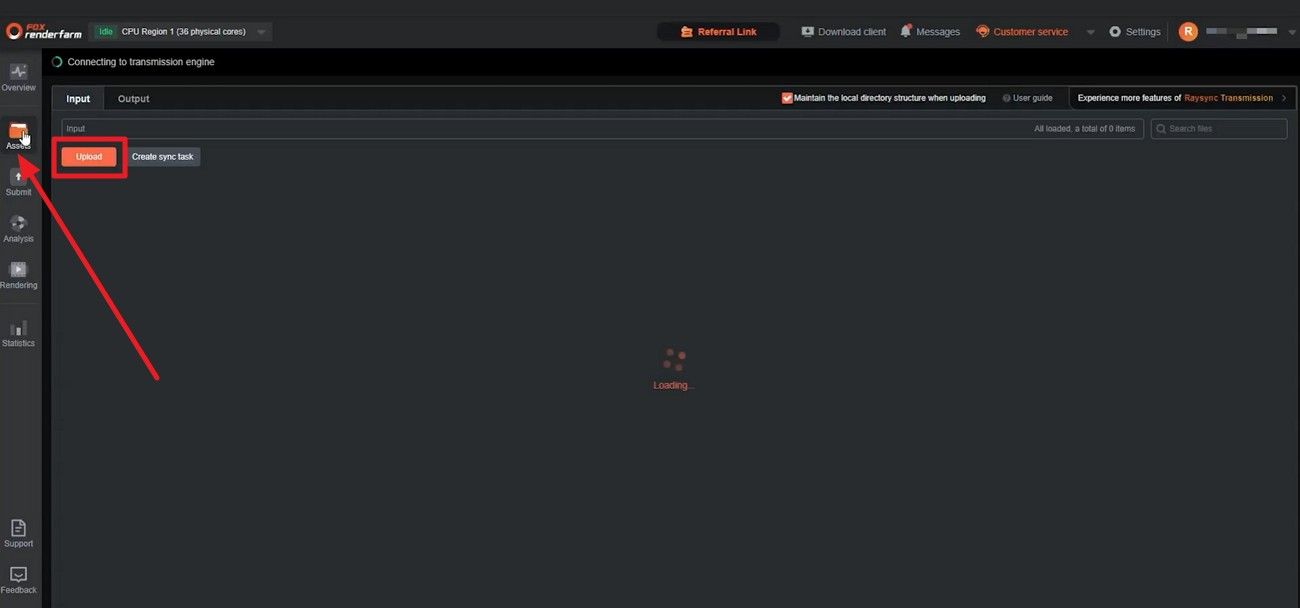 head to assets section on farm