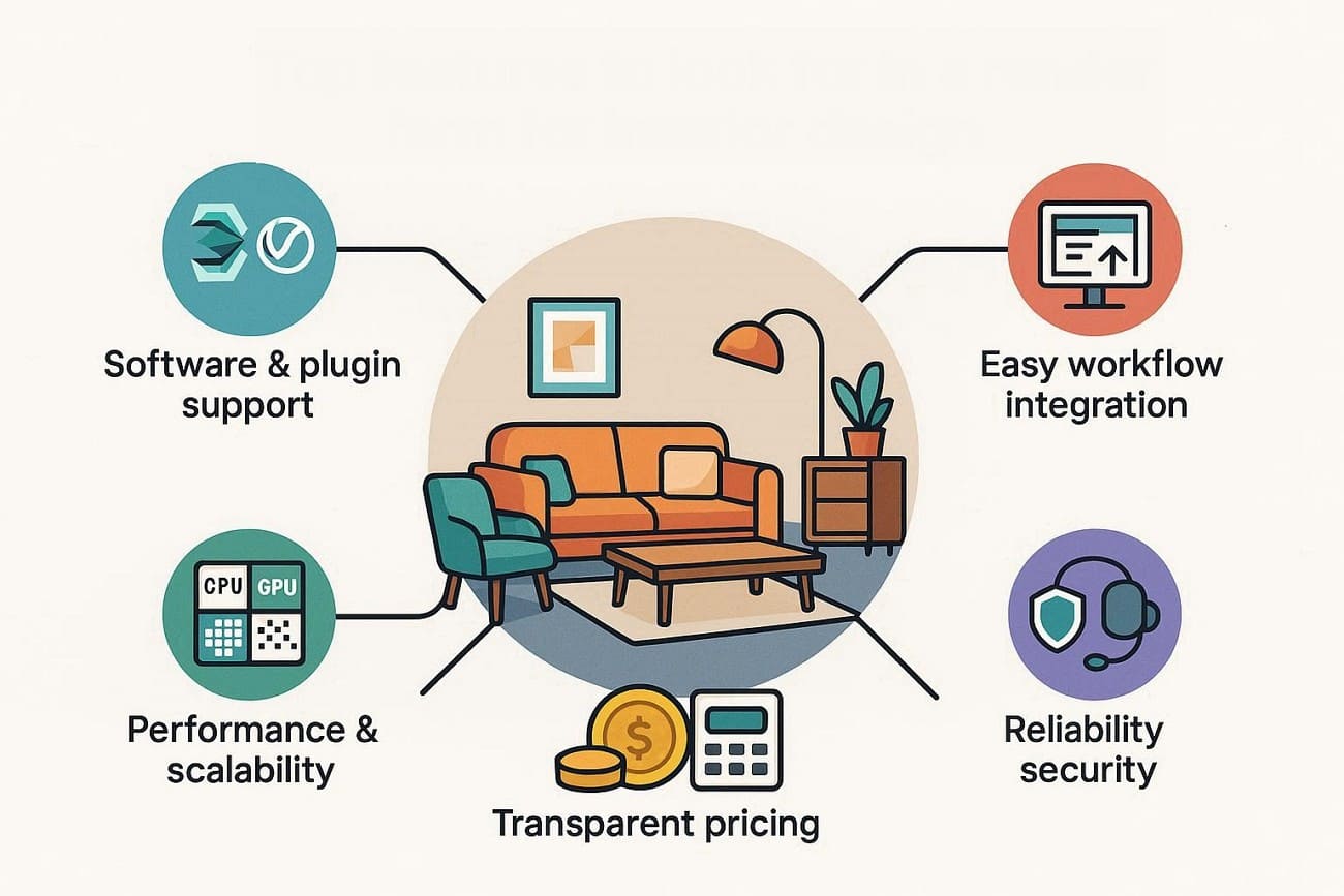 choose render farm for interior design