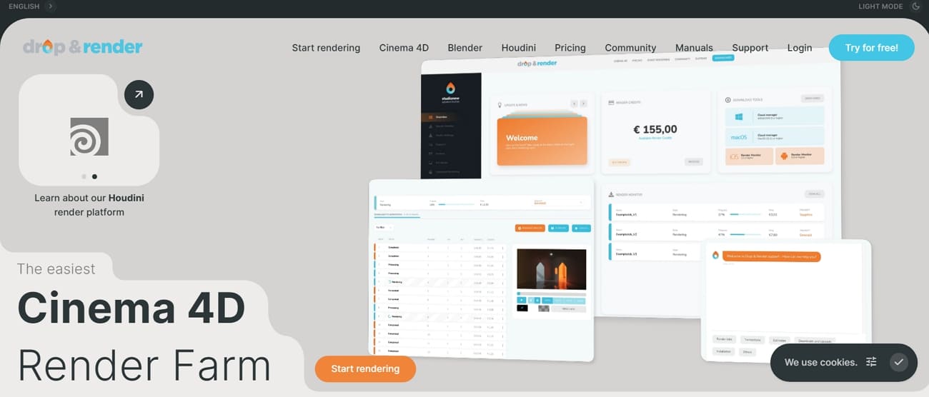 drop & render service for products