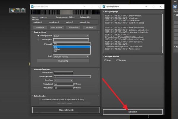 press the submit button