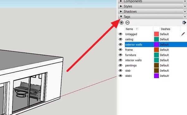 adjust tags for sketchup rendering