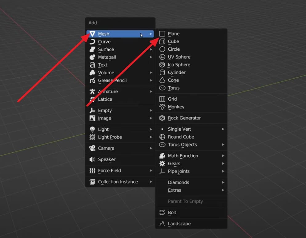 choose mesh and plane options