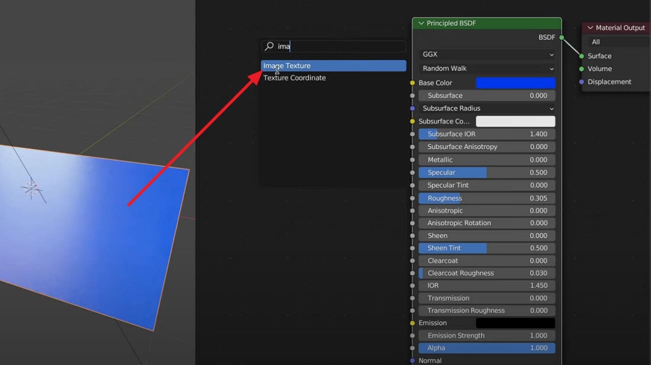 add the image texture on tool
