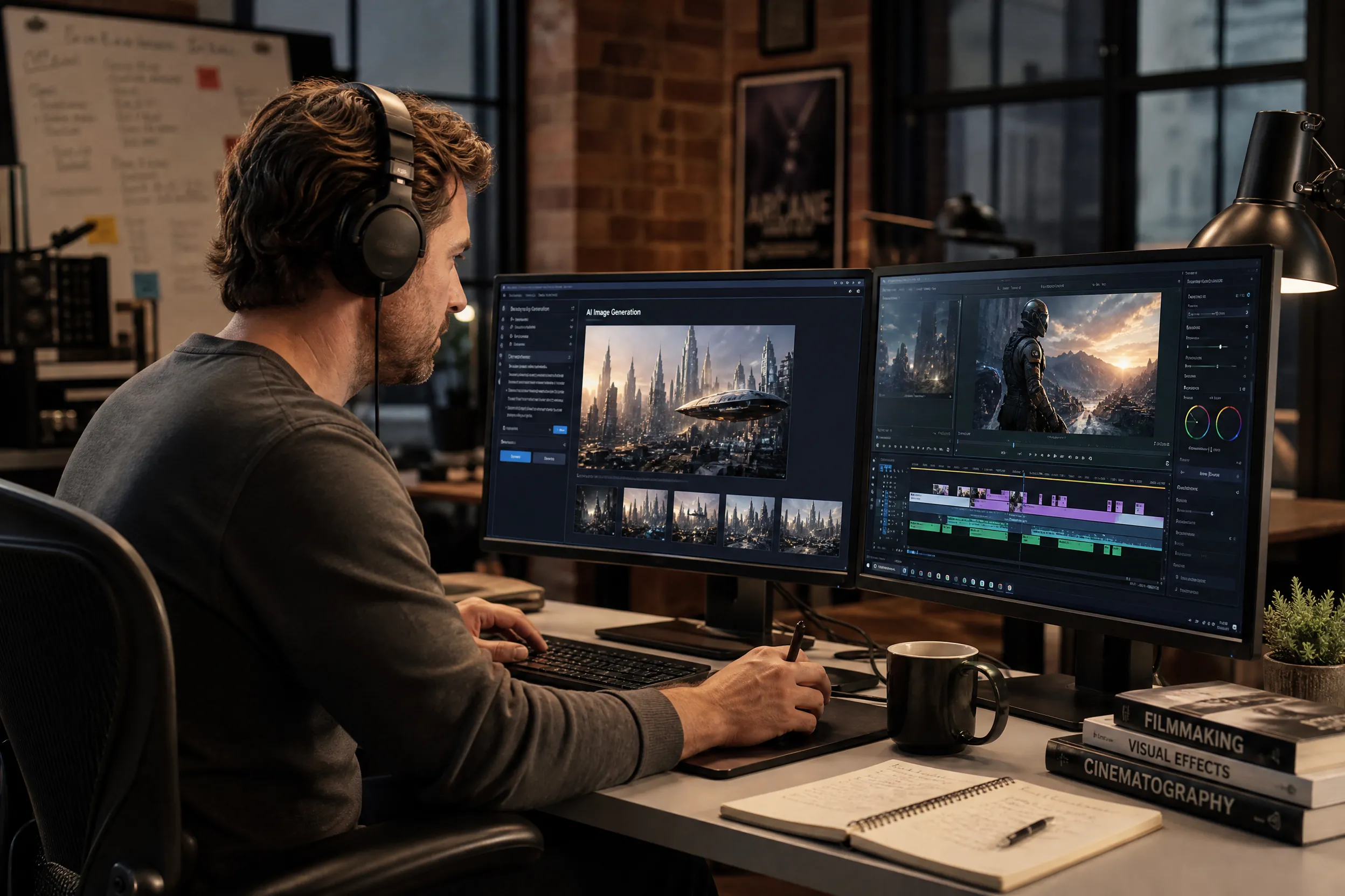 Creator editing cinematic content in Pixmax