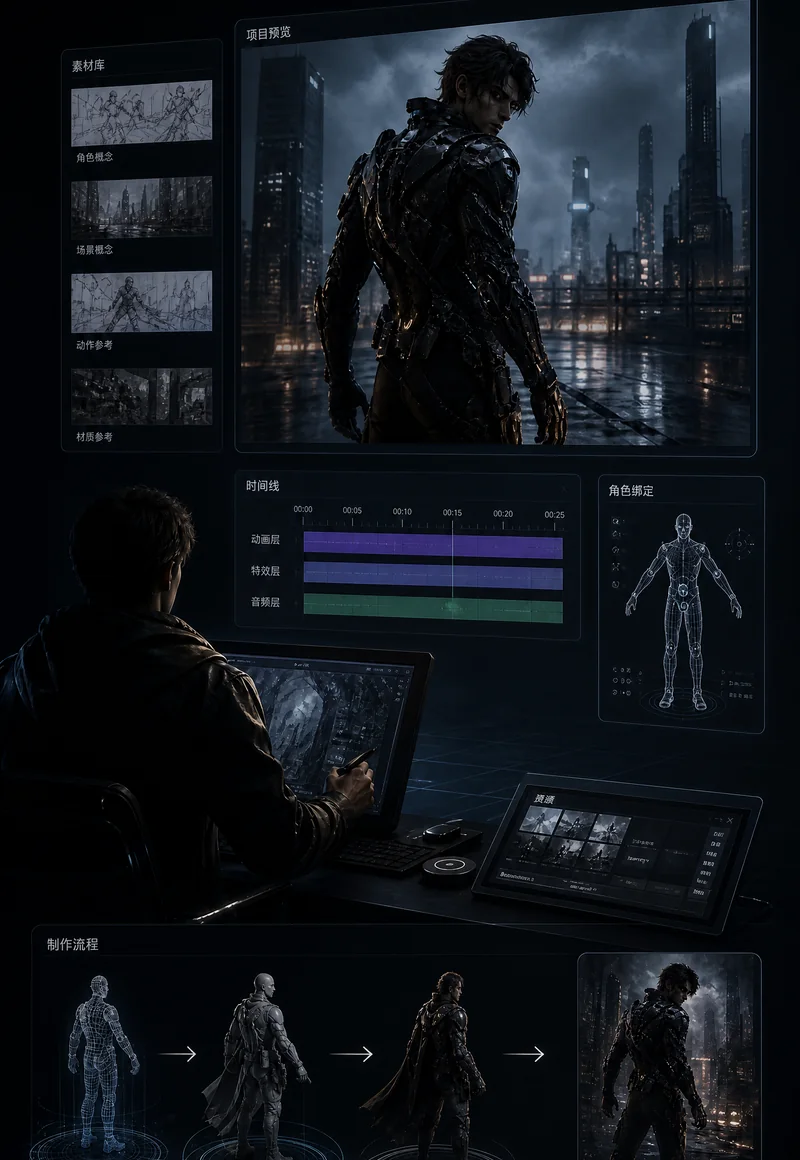 AI 视频智能体 CG 动画场景示例