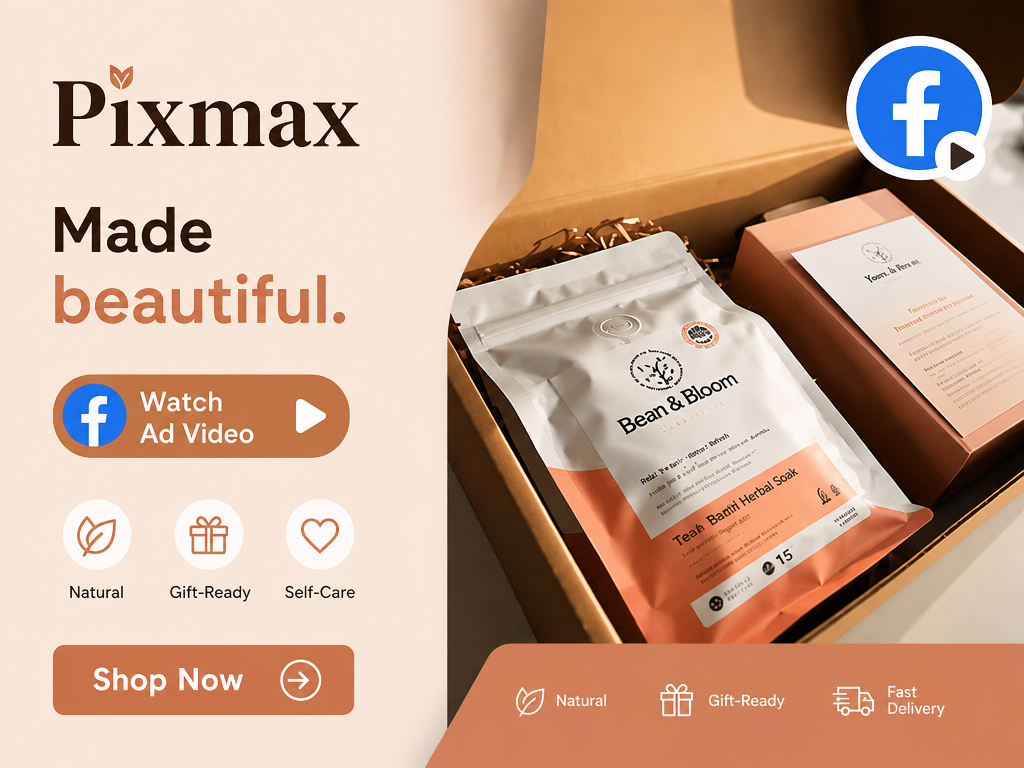 Coffee subscription Facebook video ad created with Pixmax