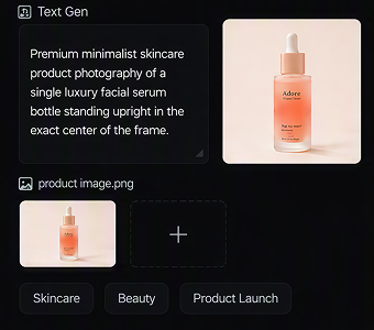 E-commerce product assets and AI video brief