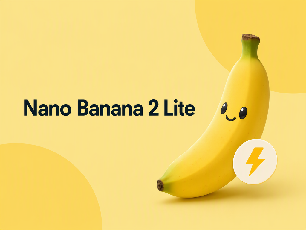 Nano Banana 2 Lite review cover with a smiling banana icon on a yellow background