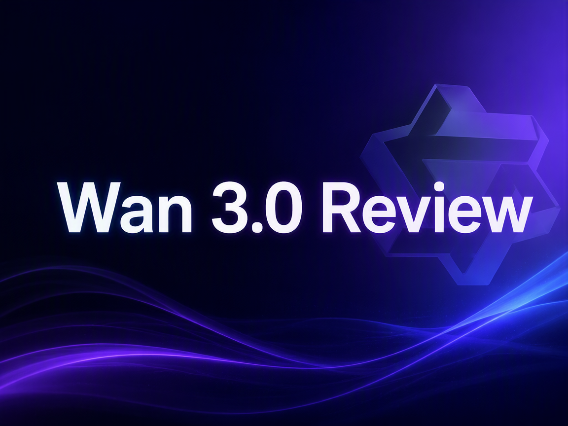 Wan 3.0 Review cover with blue and purple flowing lines
