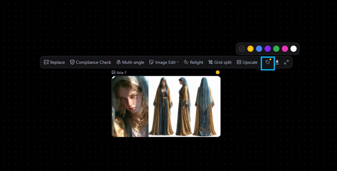 图片展示了Pixmax Canvas界面中图像编辑功能。画面左侧是一张人物图像,右侧有多个功能按钮,其中“Image Edit”按钮被蓝色边框突出显示。该图片与文档中“Canvas&Storyboard Updates”部分内容相关,对应“Storyboard Scripts Now Support 30-Second Shots”中提到的“Storyboard scripts can now generate shots of up to 30 seconds, with a new 30-second shot template available in Canvas”,表明Canvas支持图像编辑功能,可为故事板脚本生成长达30秒的镜头。