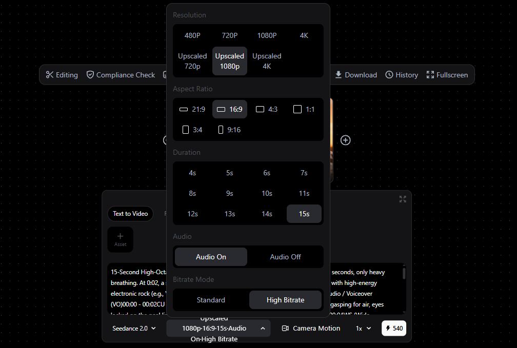 Pixmax video upscaling options for 720P, 1080P, and 4K output