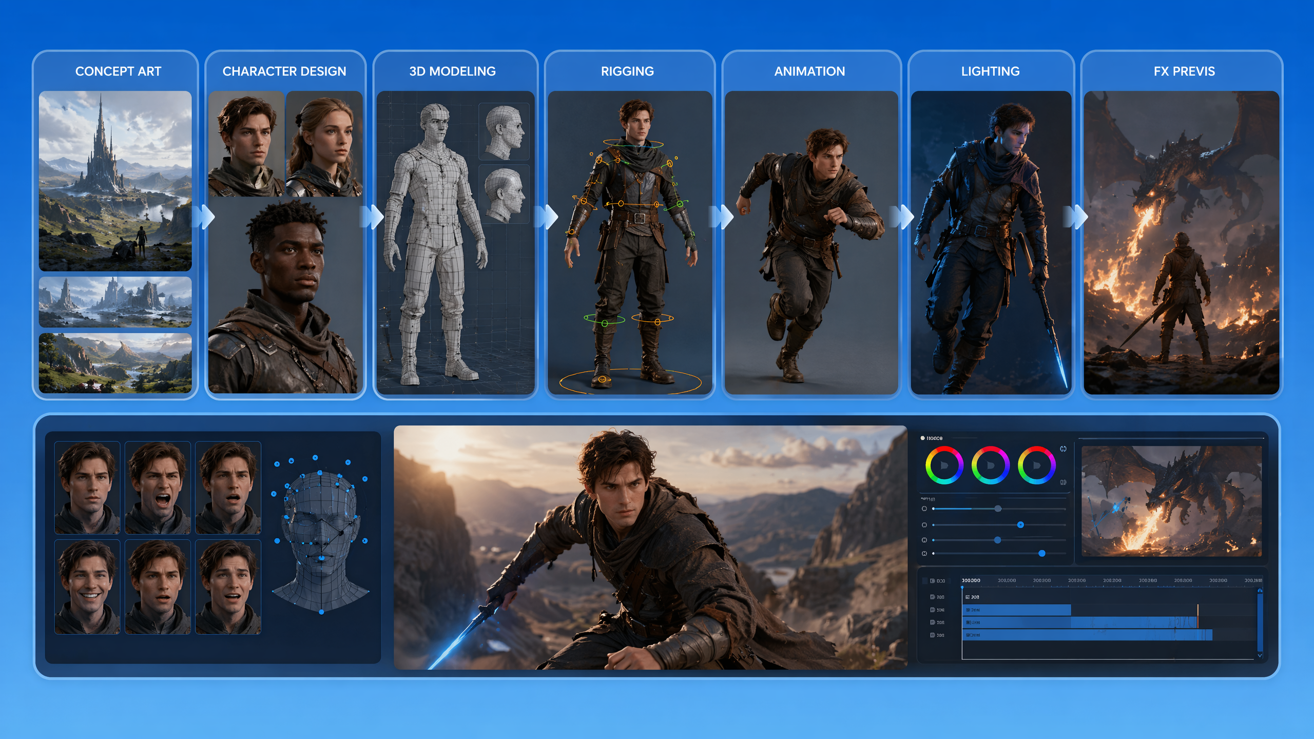 Cinematic animation template preview