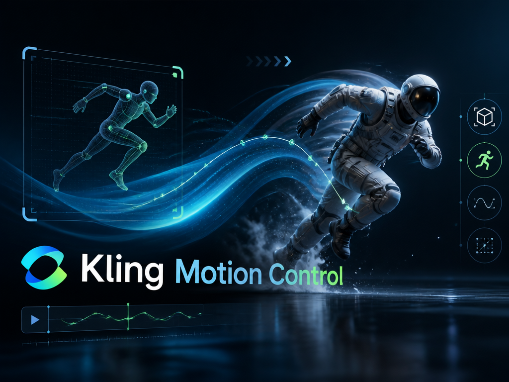 Kling Motion Control transferring a tracked running pose to an astronaut character