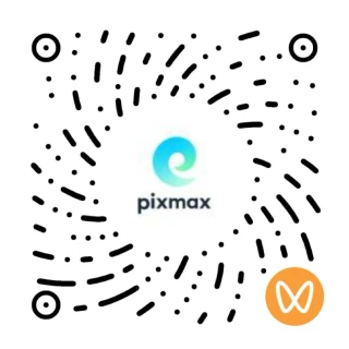 扫码关注 Pixmax 视频号，预约直播开奖