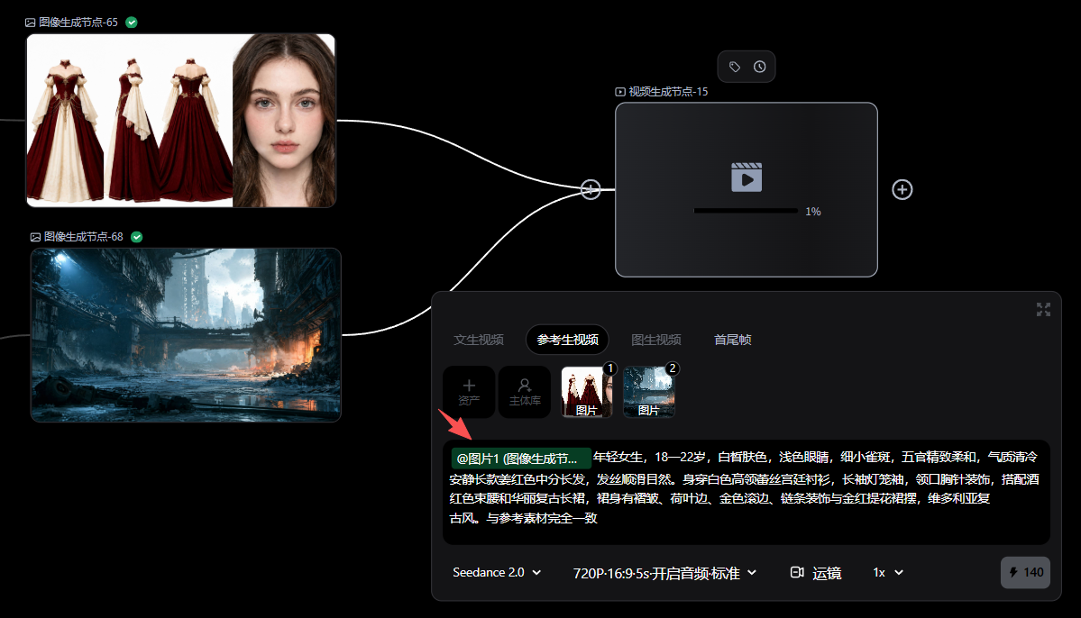 Pixmax无限画布参考图生成AI视频