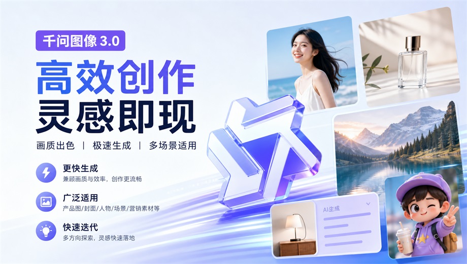 千问图像 3.0 高效创作特性介绍图