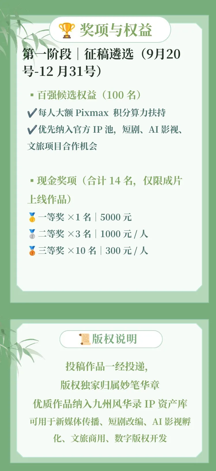 《九州风华录》创作大赛 Pixmax 积分支持