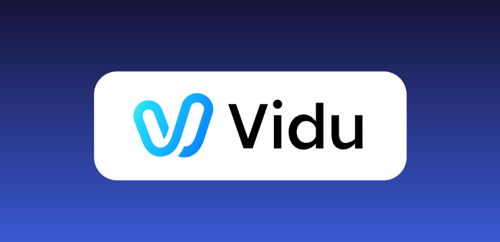 图片展示的是Vidu的标志,背景为渐变的蓝紫色。标志由一个蓝色的“V”形图案和黑色的“Vidu”文字组成。该图片位于介绍视频AI工具软件中,用于说明像PixVerse V6oplayer、Vidu Q3 Pro这样的工具,可以根据提示词和上传的图片,生成高精度、稳定的产品展示视频,更好地呈现产品外观、材质、光影和动作细节等内容之后,是对这些工具的举例说明,直观呈现了Vidu这一工具的品牌标识。