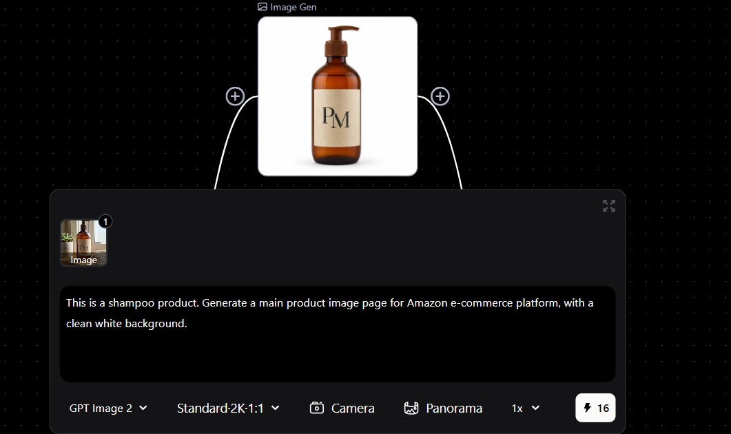 Pixmax AI product photography workflow for an ecommerce listing