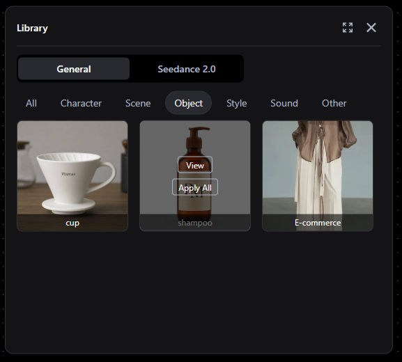 Pixmax Asset Library with reusable product references
