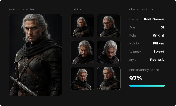 Character design workspace preview